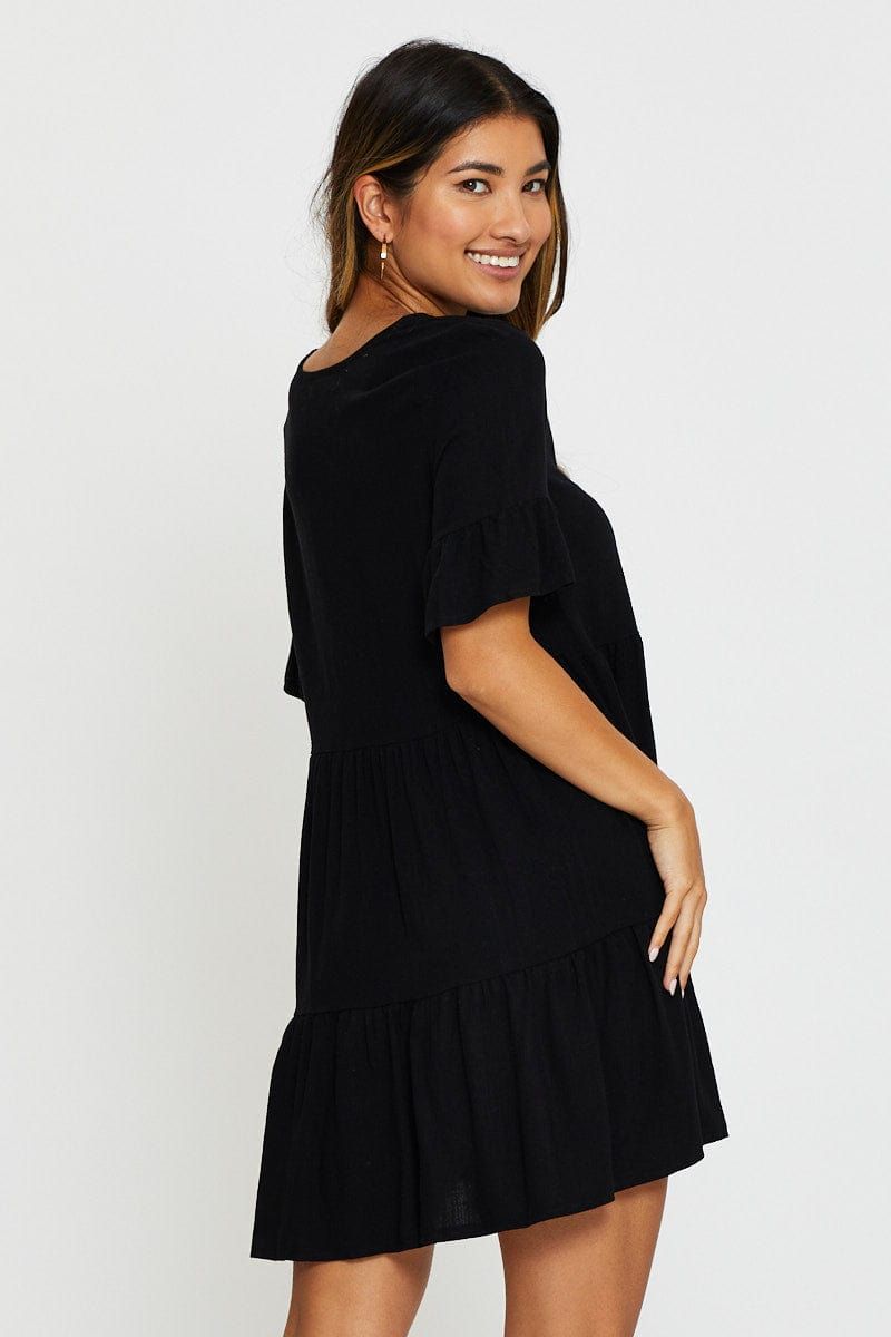 Black Mini Dress Short Sleeve sold by Ally Fashion product image thumbnail 5