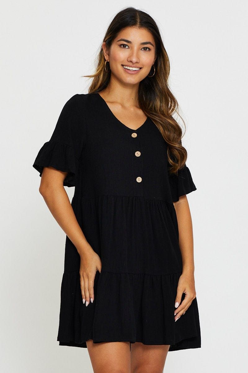 Black Mini Dress Short Sleeve sold by Ally Fashion product image thumbnail 3