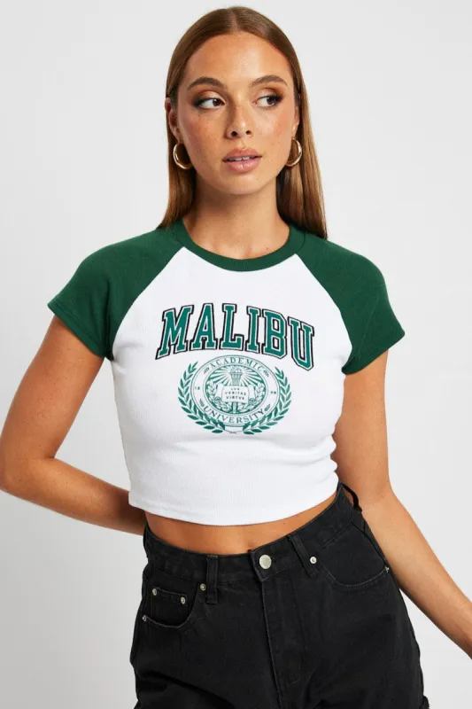 Green Graphic Top Short Sleeve sold by Ally Fashion