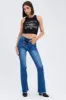 Blue Flare Jeans Lace Up sold by Ally Fashion