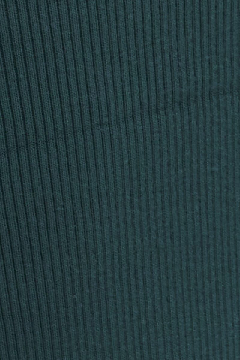 Green Knit Dress Cold Shoulder Mock Neck Midi Rib sold by Ally Fashion product image thumbnail 6