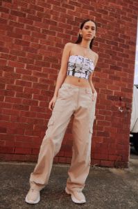 Beige Cargo Pant Mid Rise sold by Ally Fashion
