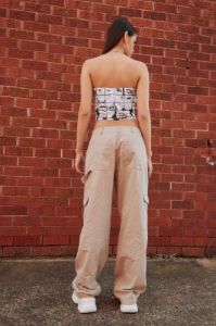 Beige Cargo Pant Mid Rise sold by Ally Fashion