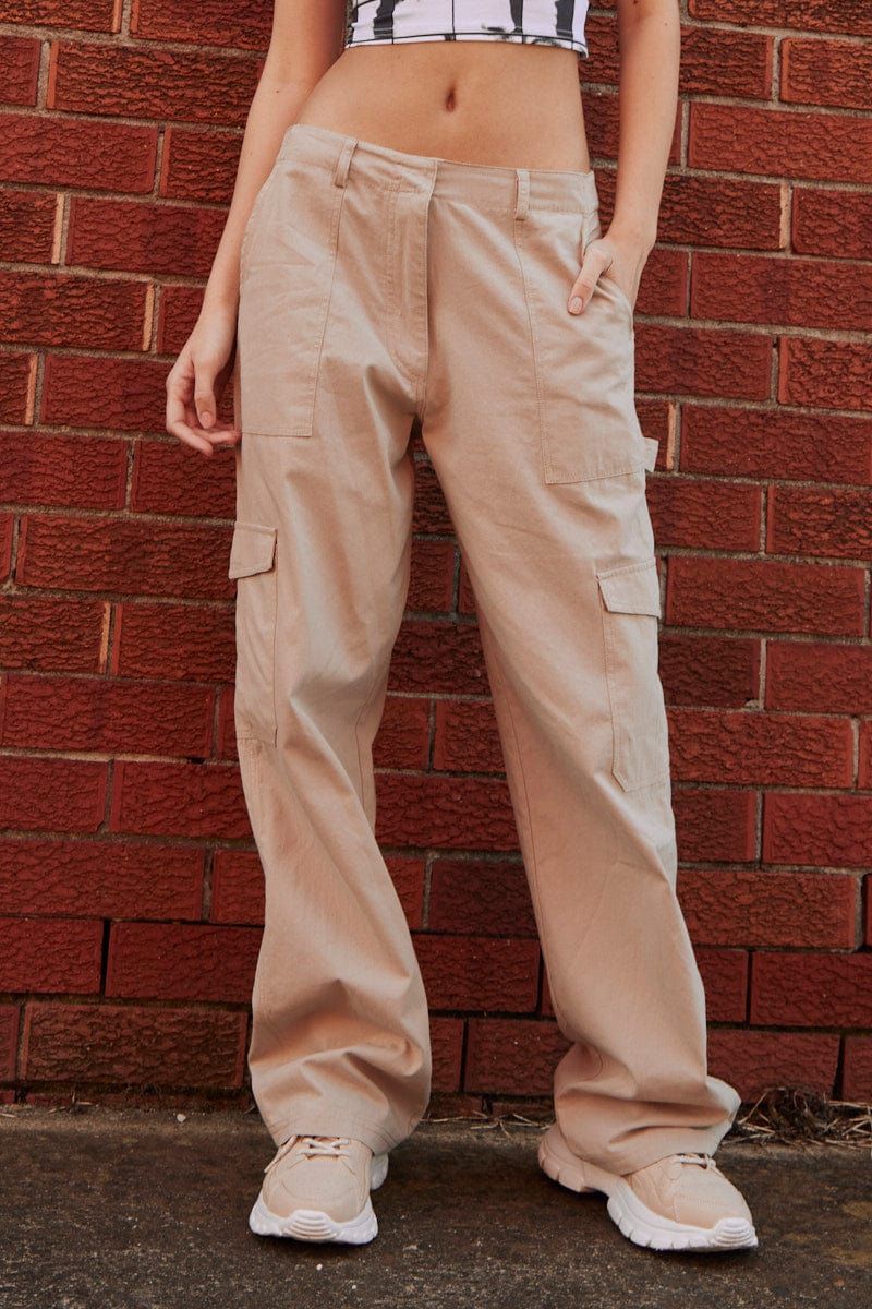 Beige Cargo Pant Mid Rise sold by Ally Fashion product image thumbnail 2
