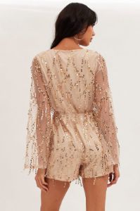 Gold Sequin Playsuit Long Sleeve Party sold by Ally Fashion
