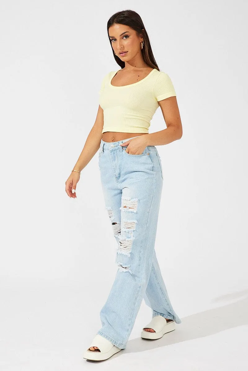 Denim 90's Wide Leg Jeans sold by Ally Fashion product image thumbnail 3