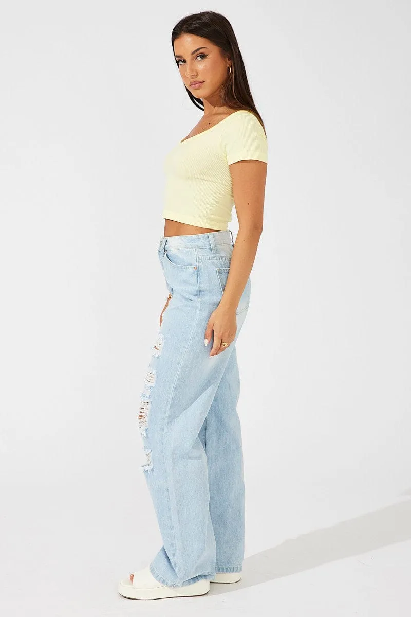 Denim 90's Wide Leg Jeans sold by Ally Fashion product image thumbnail 4