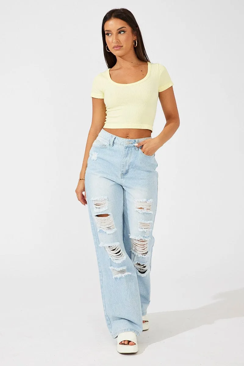 Denim 90's Wide Leg Jeans sold by Ally Fashion
