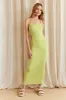 Green Ribbed Midi Dress Cutout sold by Ally Fashion