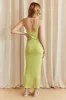 Green Ribbed Midi Dress Cutout sold by Ally Fashion