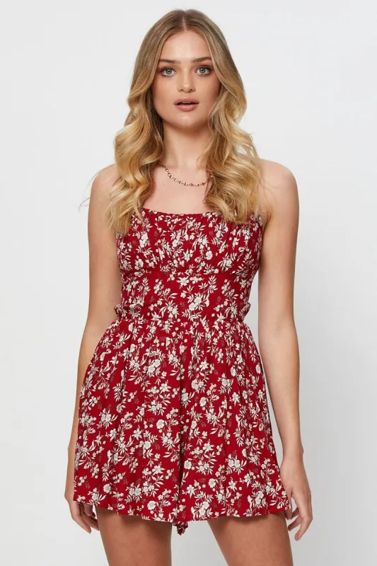 Print Playsuit Sleeveless sold by Ally Fashion