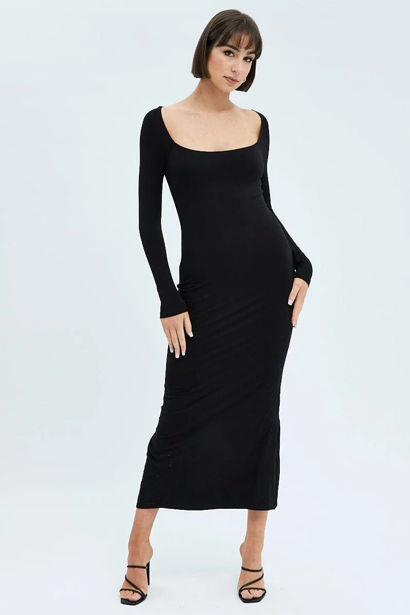Black Maxi Dress Long Sleeve Bodycon sold by Ally Fashion product image thumbnail 3