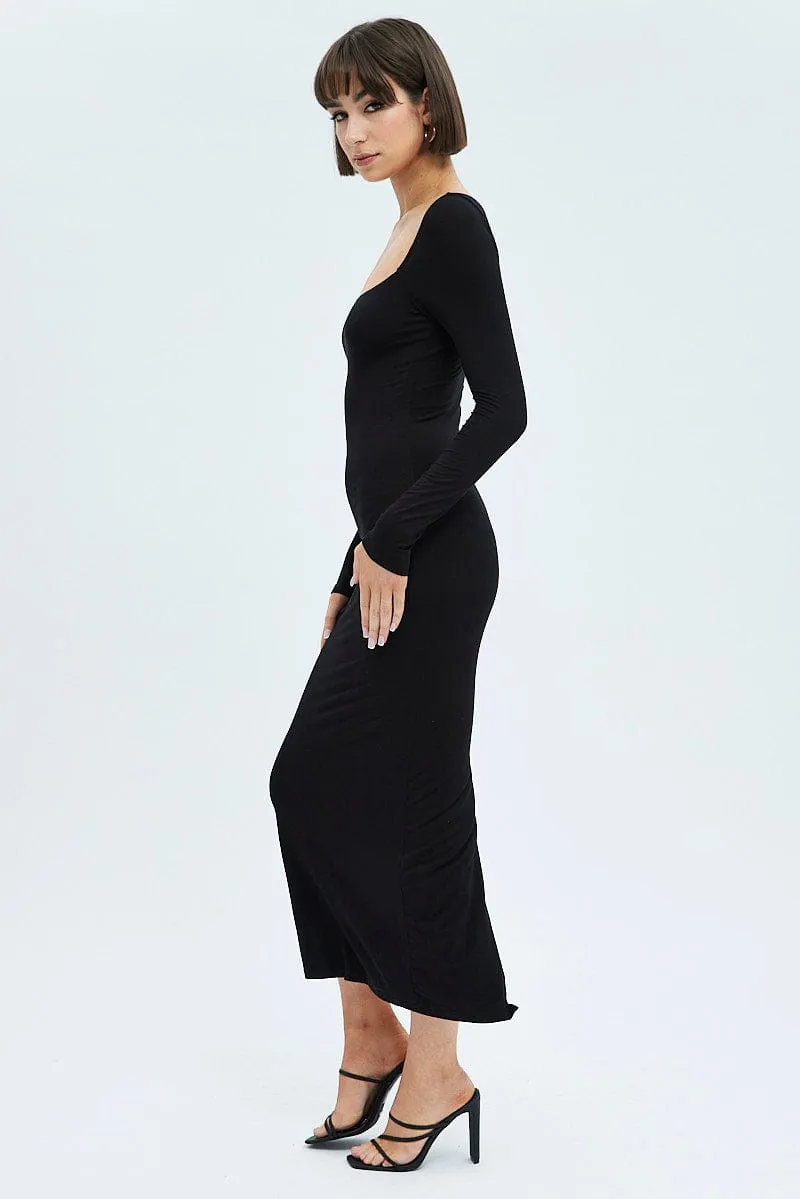 Black Maxi Dress Long Sleeve Bodycon sold by Ally Fashion product image thumbnail 4