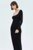 Black Maxi Dress Long Sleeve Bodycon sold by Ally Fashion