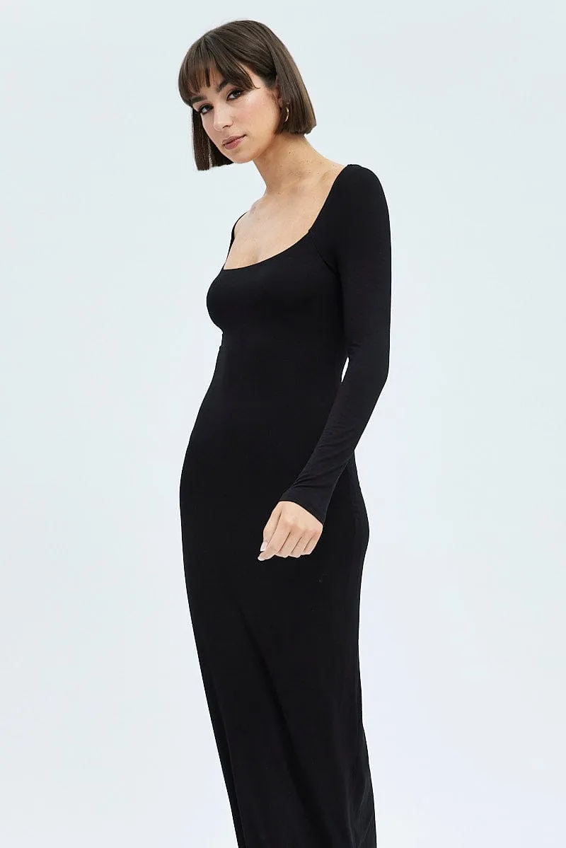 Black Maxi Dress Long Sleeve Bodycon sold by Ally Fashion product image thumbnail 2