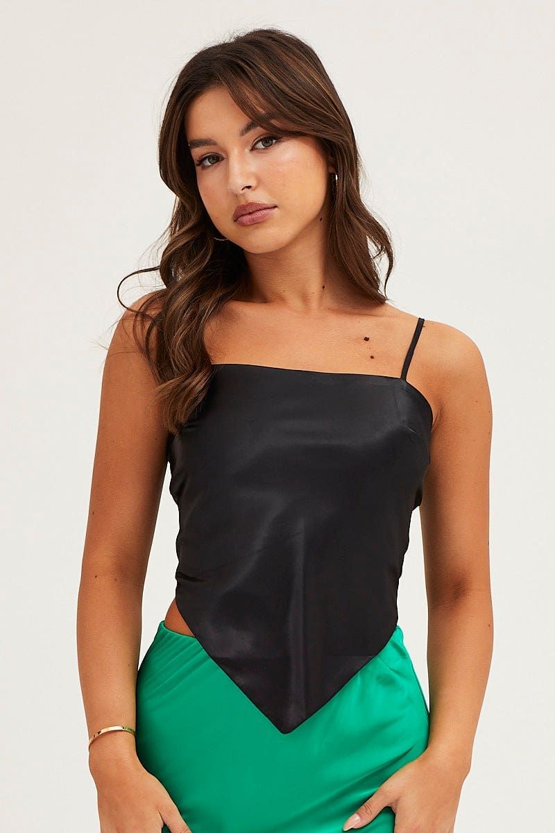 Black Scarf Top Sleeveless Tie Back sold by Ally Fashion product image thumbnail 3