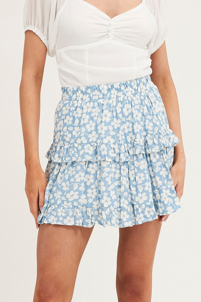 Print Elastic Waist Mini Skater Skirt sold by Ally Fashion product image thumbnail 2