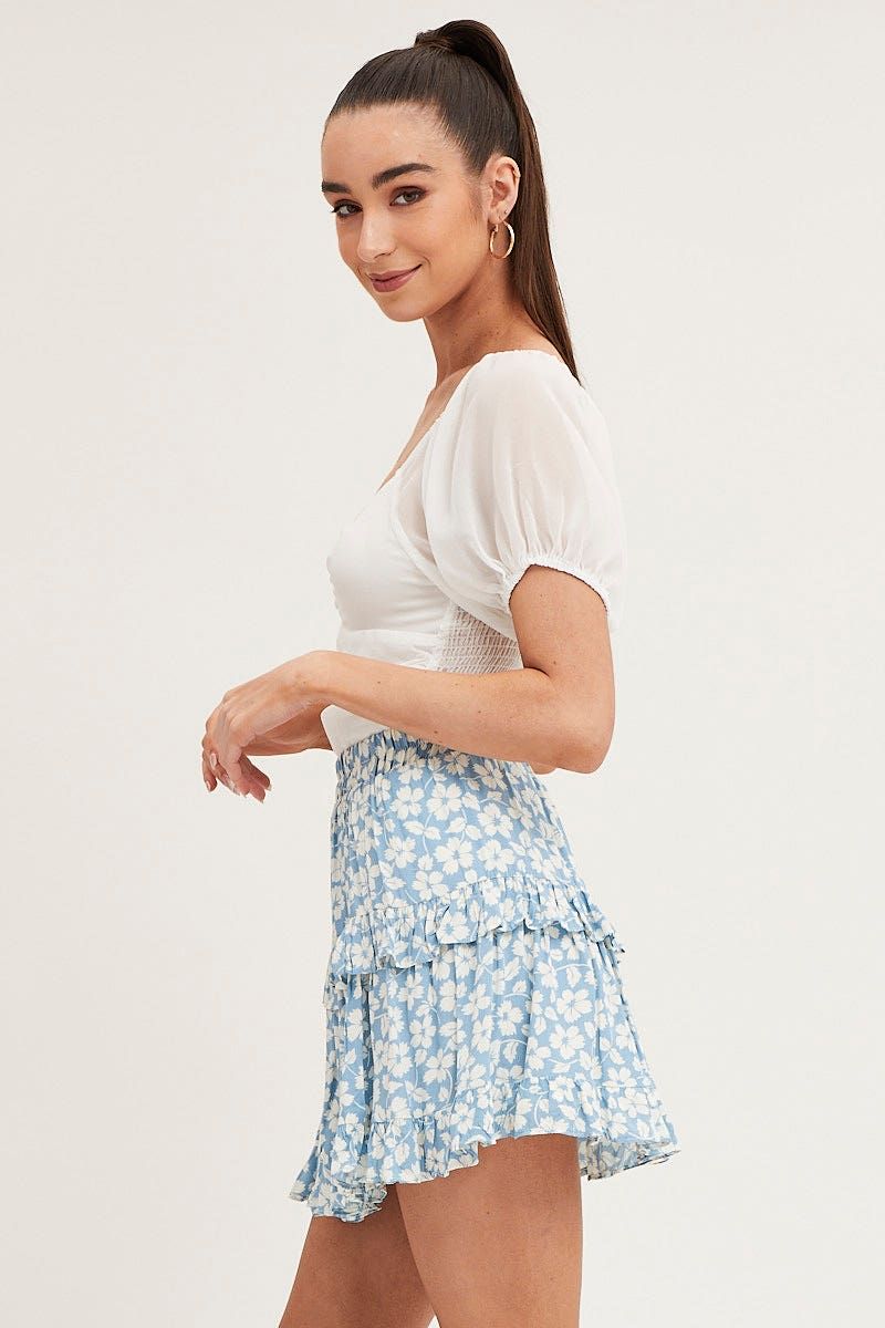 Print Elastic Waist Mini Skater Skirt sold by Ally Fashion product image thumbnail 4
