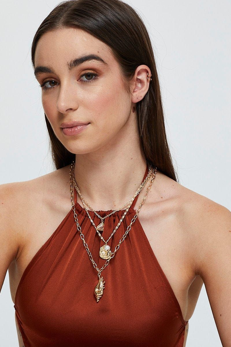 Pink Charm Layered Necklace sold by Ally Fashion