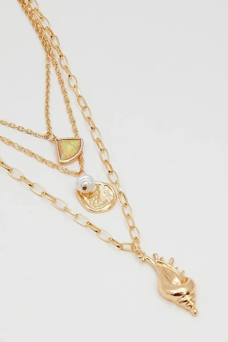 Pink Charm Layered Necklace sold by Ally Fashion product image thumbnail 2