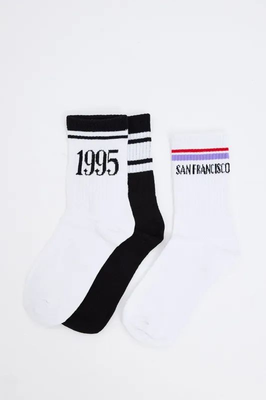 Multi 3 pack Crew Socks sold by Ally Fashion