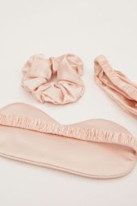 Pink Eye Cover And Hair Accessories Travel Beauty Bag sold by Ally Fashion