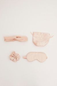 Pink Eye Cover And Hair Accessories Travel Beauty Bag sold by Ally Fashion