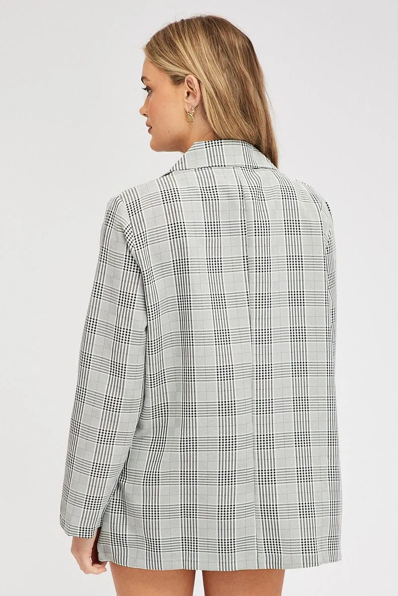 Black Check Blazer Long Sleeve sold by Ally Fashion product image thumbnail 5