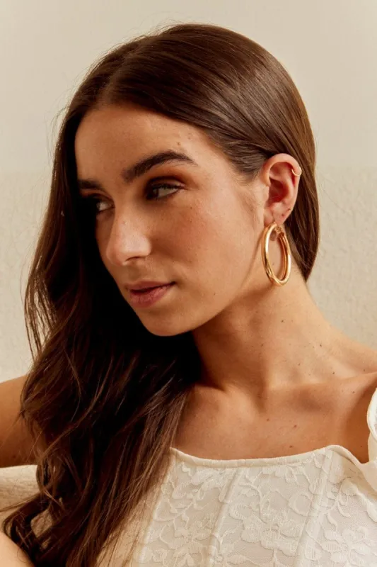 Gold 3 Pack Hoop Earrings Set sold by Ally Fashion