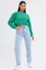 Green Knit Top Round Neck Long Sleeve Crop sold by Ally Fashion