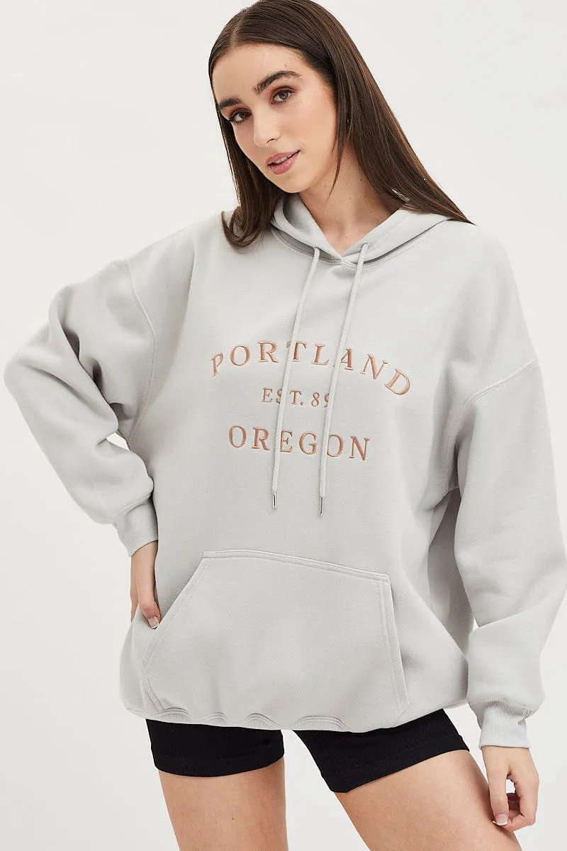 Grey Hoodie Sweater sold by Ally Fashion product image thumbnail 3