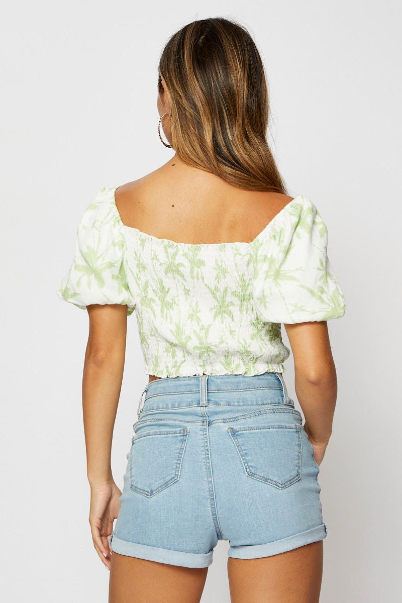 Print Crop Top Short Sleeve sold by Ally Fashion product image thumbnail 3