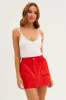 Red Mini Skirt Cargo Cotton Blend sold by Ally Fashion