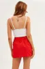 Red Mini Skirt Cargo Cotton Blend sold by Ally Fashion