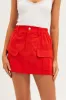 Red Mini Skirt Cargo Cotton Blend sold by Ally Fashion