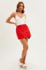 Red Mini Skirt Cargo Cotton Blend sold by Ally Fashion
