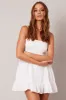 White Fit and Flare Dress Sleeveless Broidery sold by Ally Fashion