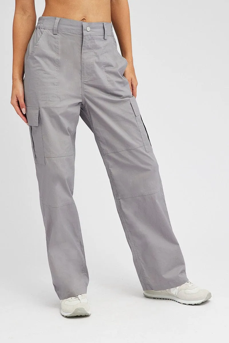 Grey Cargo Pants Mid Rise sold by Ally Fashion product image thumbnail 2