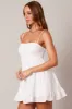 White Fit and Flare Dress Sleeveless Broidery sold by Ally Fashion