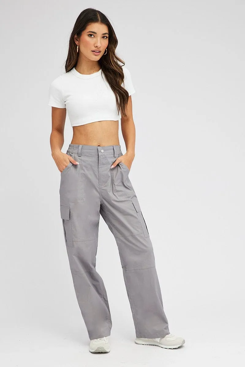 Grey Cargo Pants Mid Rise sold by Ally Fashion product image thumbnail 3