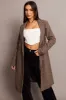 Brown Check One Button Coat Long Sleeve sold by Ally Fashion