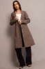Brown Check One Button Coat Long Sleeve sold by Ally Fashion