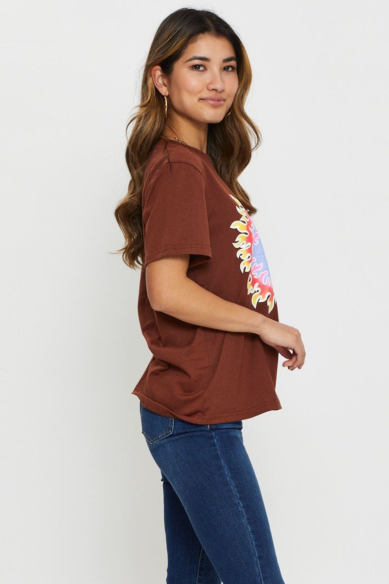 Brown Yin Yang T-Shirt sold by Ally Fashion product image thumbnail 4