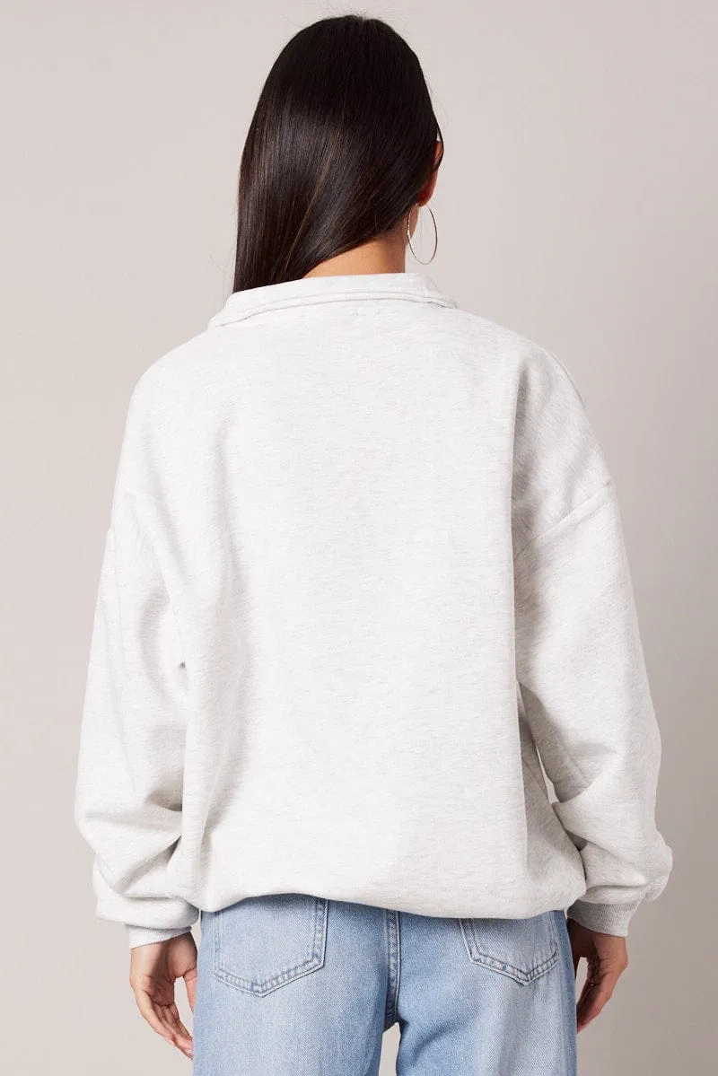 Grey Zip Funnel Neck Sweat Oversized sold by Ally Fashion product image thumbnail 5
