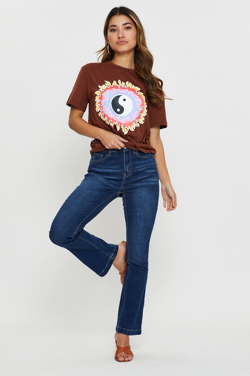 Brown Yin Yang T-Shirt sold by Ally Fashion product image thumbnail 2