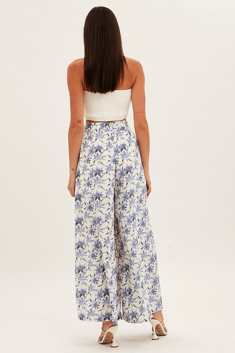 Blue Floral Pant Wide Leg Floral Print sold by Ally Fashion product image thumbnail 5