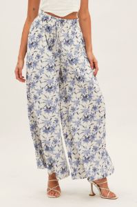 Blue Floral Pant Wide Leg Floral Print sold by Ally Fashion