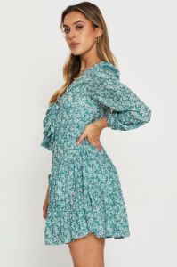Print Mini Dress Long Sleeve sold by Ally Fashion