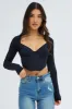 Black Corset Top Long Sleeve Crop sold by Ally Fashion