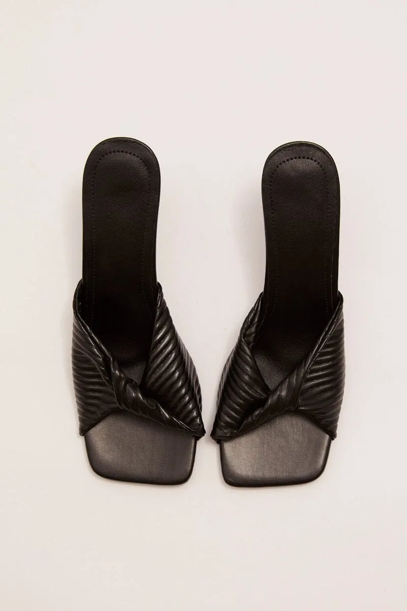 Black Twist Stiletto Heeled Mule Sandals sold by Ally Fashion product image thumbnail 3